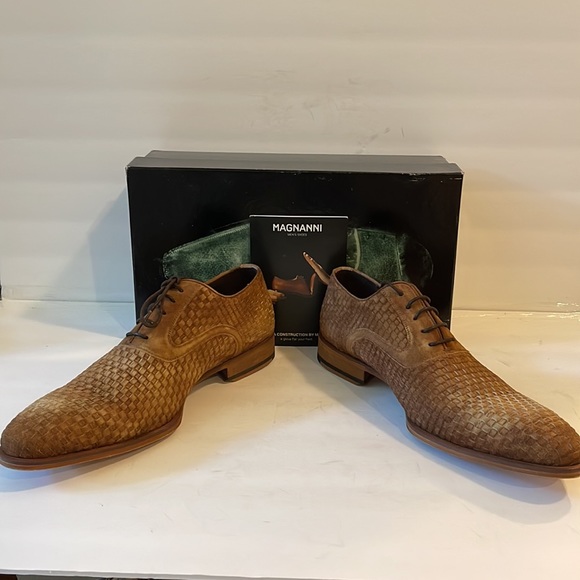 Magnanni Shoes Magnanni High Quality Basket Woven Suede Oxfords New In Box Made In Spain